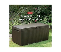 Cushry 80 Gallon Resin Outdoor Storage Box for Patio Furniture Cushions, Pool Toys, and Garden Tools with Handles