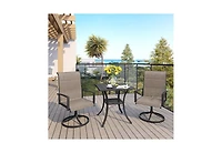 Cushry Round Outdoor Dining Table, 48-inch All-Weather Patio Table with Adjustable Umbrella Hole