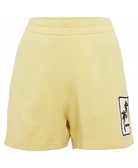 Pre-Owned Moncler Women's Mid-Rise Pull-On Palm Applique Shorts, 7" Inseam