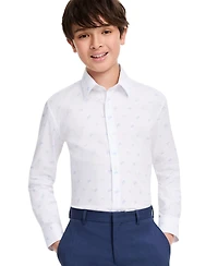Kenneth Cole Reaction Boys' 4-20 City Scape Long-Sleeve Fitted Button-Front Shirt