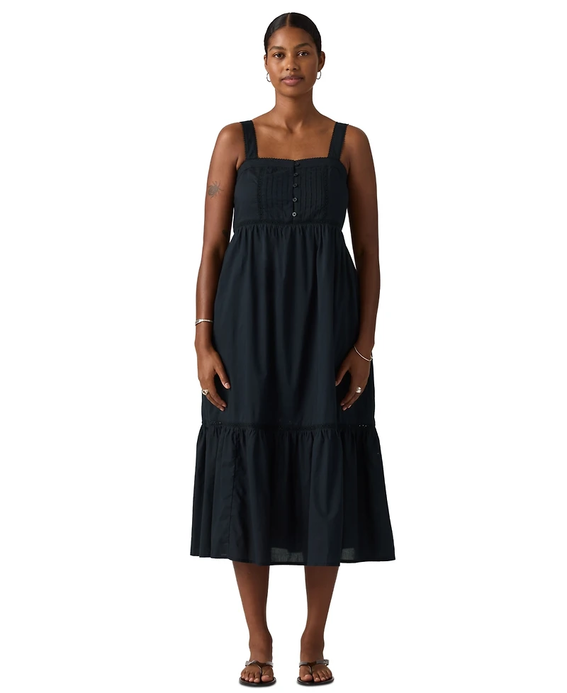 Levi's Women's Mimi Square Neck Tiered Midi Dress