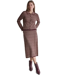 Bcbg Women's Plaid Collared Long-Sleeve Cardigan