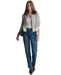 Bcbg Women's Long-Sleeve Faux Fur Collar Cardigan