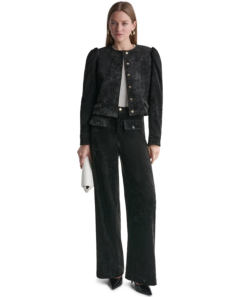 Bcbg Women's Velvet Cropped Jacket