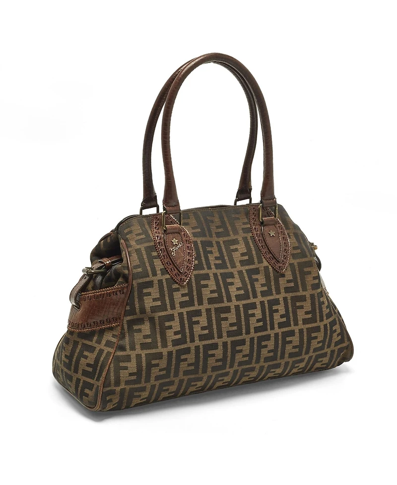 Pre-Owned Fendi Zucca Canvas and Leather Chef De Jour Satchel