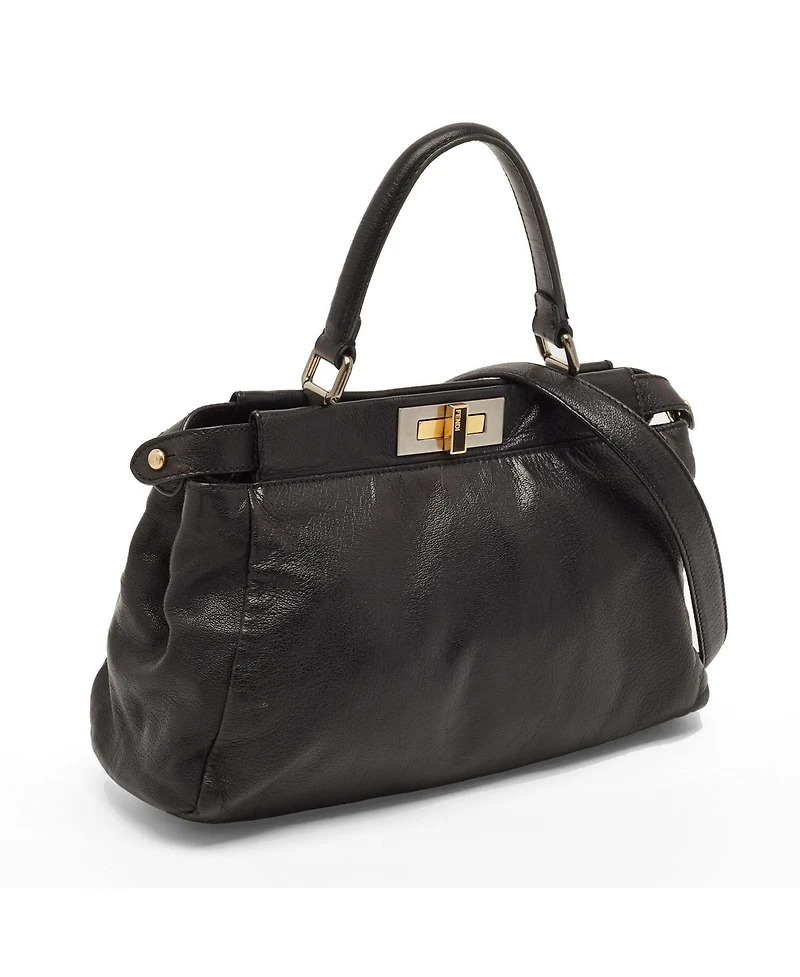 Pre-Owned Fendi Peekaboo Leather Top Handle Bag