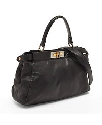 Pre-Owned Fendi Peekaboo Leather Top Handle Bag