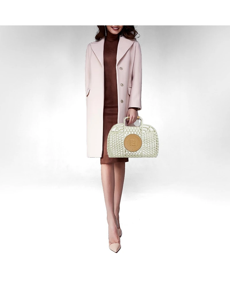 Pre-Owned Fendi Women's Ff Logo Stamp Pvc Basket Bag