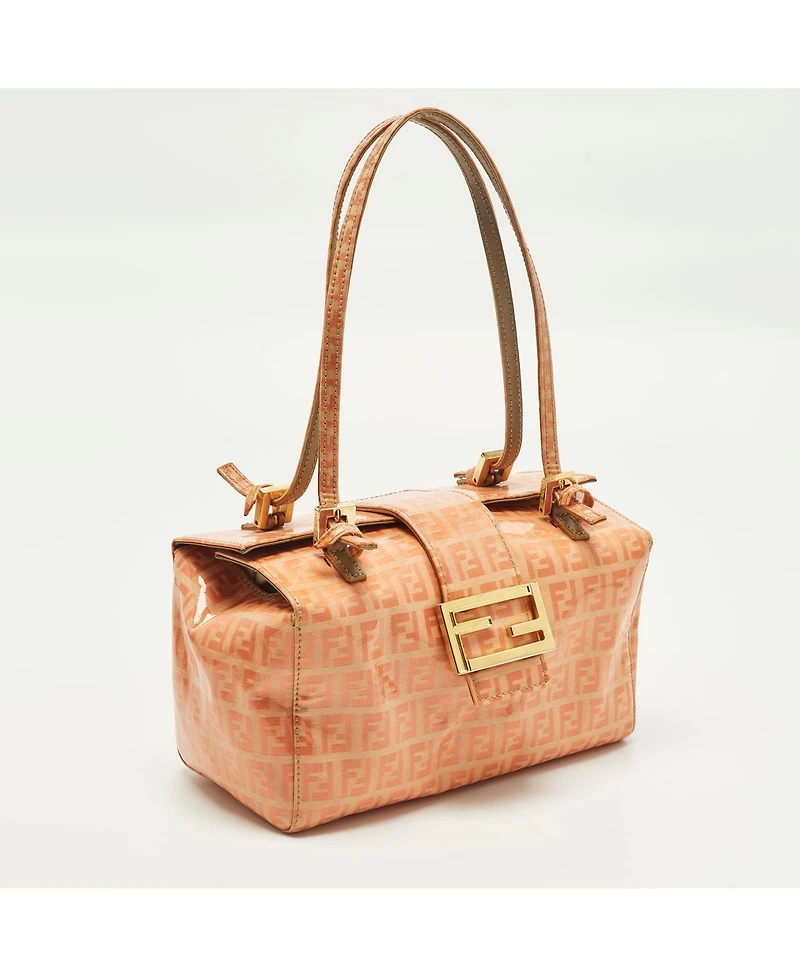 Pre-Owned Fendi Women's Zucchino Coated Fabric Mamma Baguette Bag