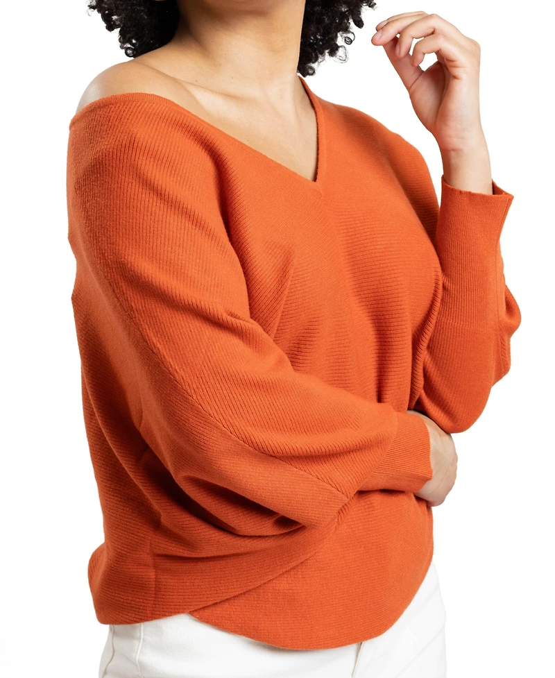 Caldwell Collection Women's Jennifer V-Neck Dolman Sleeve Sweater