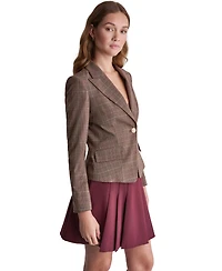 Bcbg Women's Plaid Shoulder-Padded Stretch Blazer