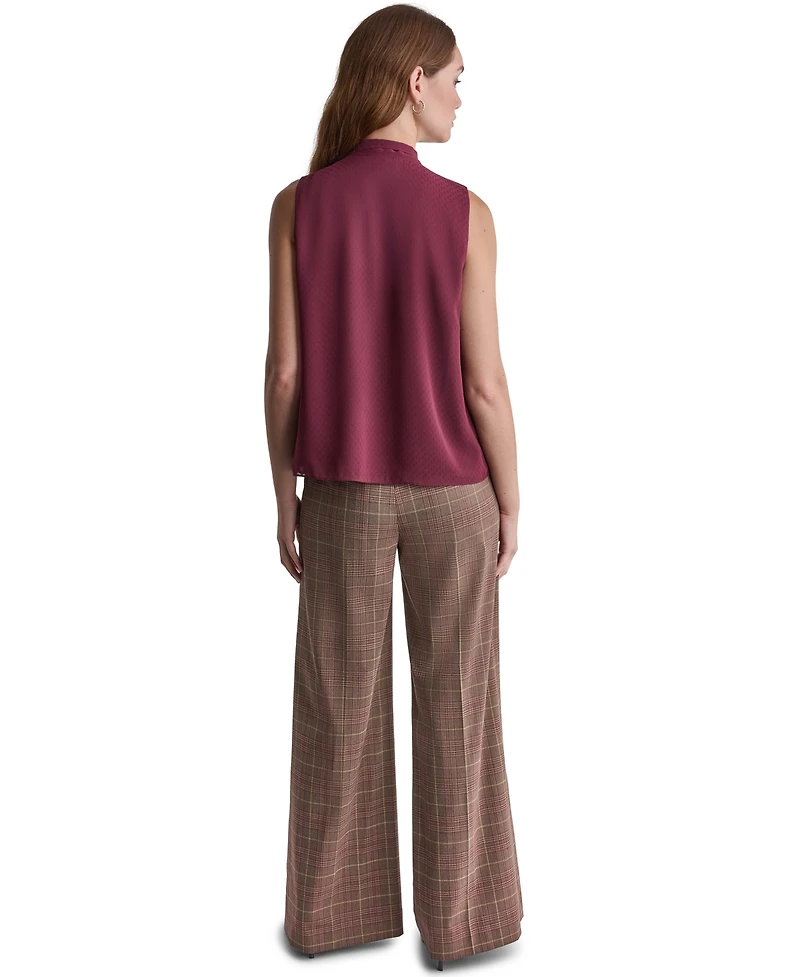 Bcbg Women's Sleeveless Tie-Neck Pleated Blouse