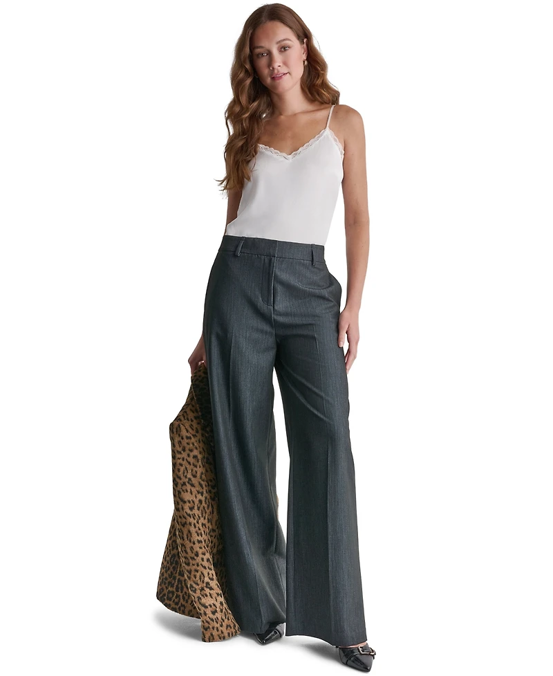 Bcbg Women's Wide-Leg High-Rise Faux Denim Pants