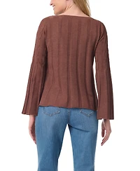 Gloria Vanderbilt Women's Maren Cable-Knit Boat Neck Bell Sleeve Sweater