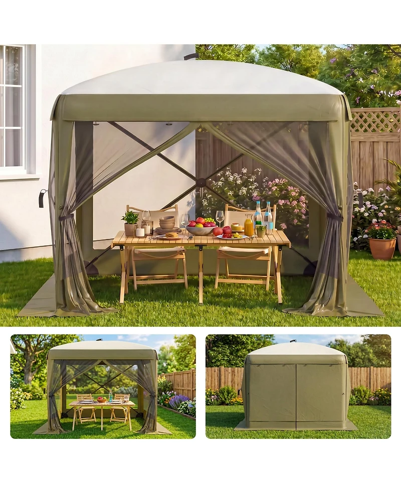 Maxsa 8' x 8' Pop-Up Gazebo Canopy, 300D Oxford Fabric with B3 Mesh, Steel Frame, Removable Wind Panels, Carry Bag