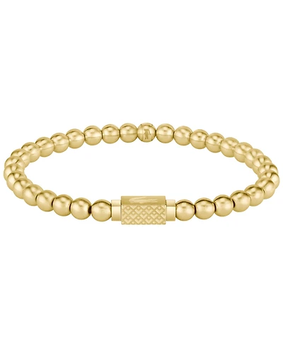 Lacoste Men's Matchpoint Gold-Tone Stainless Steel Beaded Bracelet