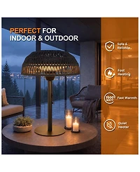 Ltmate Global Inc. 1500W Tabletop Patio Heater with Woven Rattan Shade