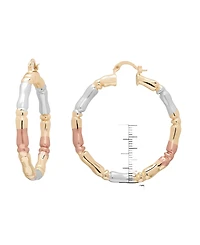 Macy's Tri-Color 50mm Hoop Earrings