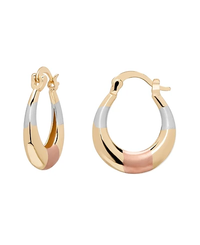 Macy's Tri-Color Oval Hoop Earrings