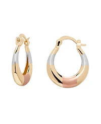 Macy's Tri-Color Oval Hoop Earrings