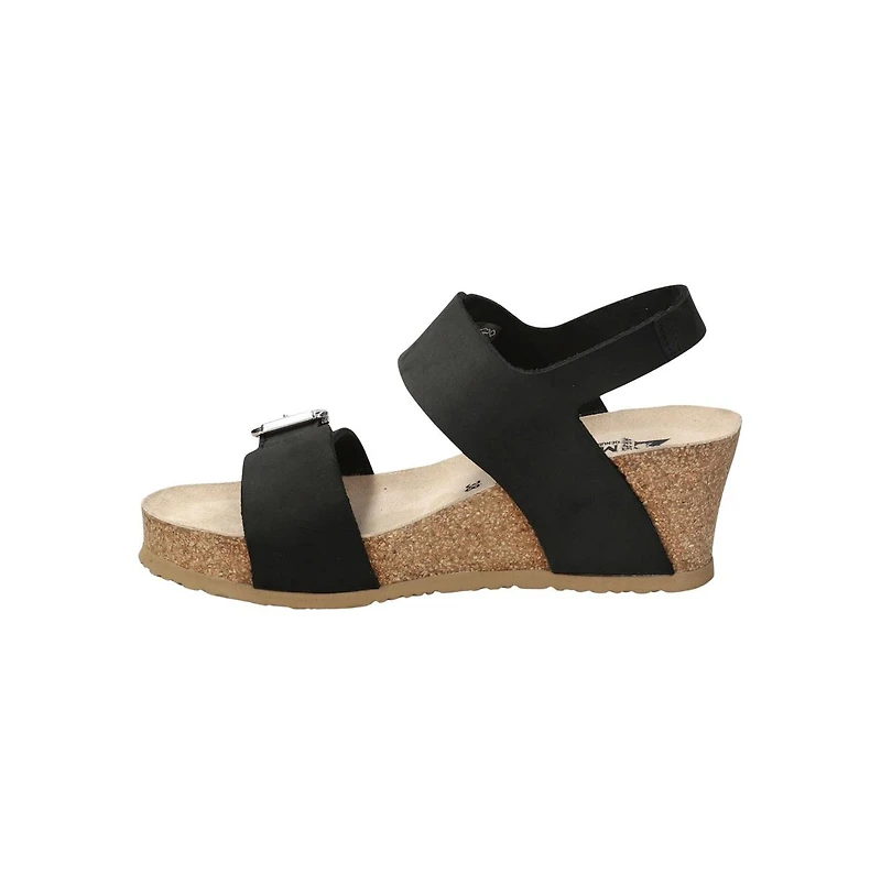 Mephisto Women's Lissandra Black Sandalbuck Platform Wedge Sandal