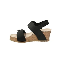 Mephisto Women's Lissandra Black Sandalbuck Platform Wedge Sandal