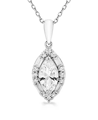 Macy's Certified Lab-Grown Diamond Halo Pendant Necklace (1 ct. t.w.) in 14k White Gold