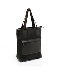 Pre-Owned Gucci Women's Gg Denim and Leather Vertical Tote Bag