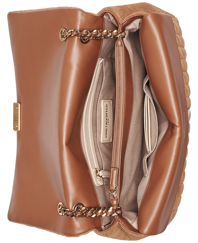 Karl Lagerfeld Paris Lafayette Leather Large Shoulder Handbag