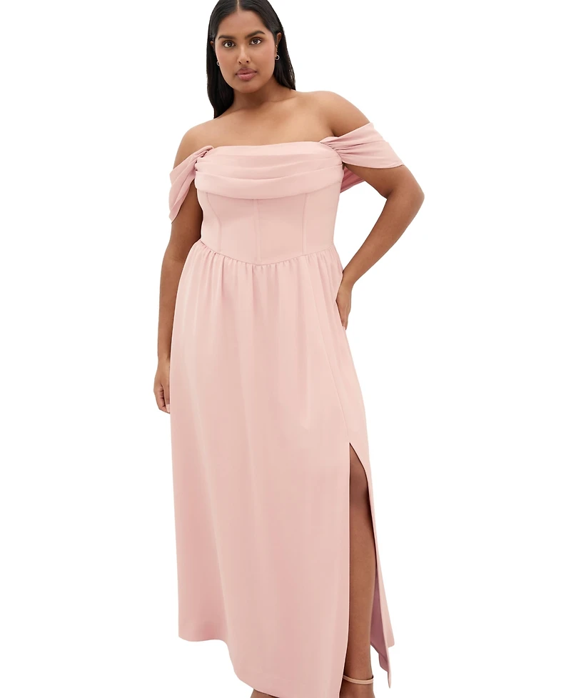 City Chic Women's Angel Love Off Shoulder Maxi Dress