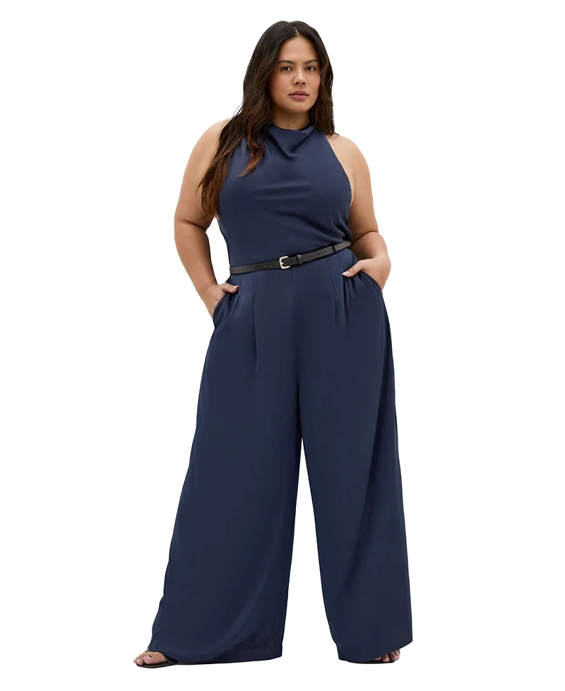 City Chic Women's Clara Halter Wide Leg Jumpsuit