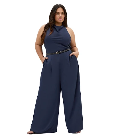 City Chic Women's Clara Halter Wide Leg Jumpsuit