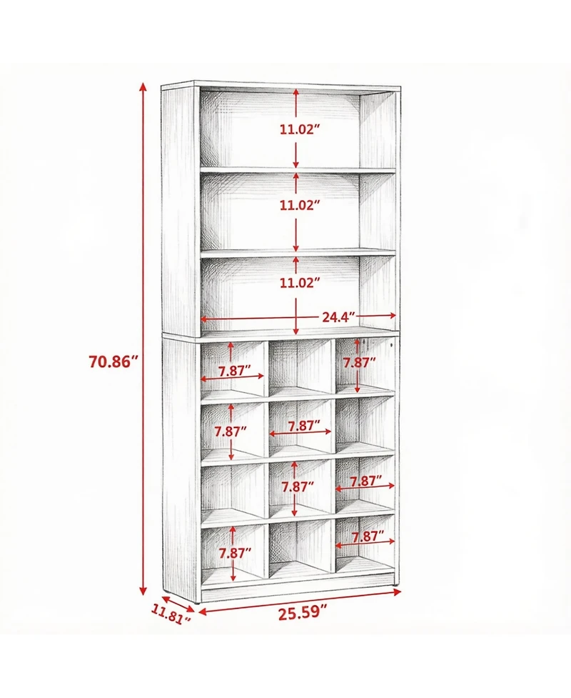 Slickblue Freestanding Shoe Cabinet for Hallway and Living Room