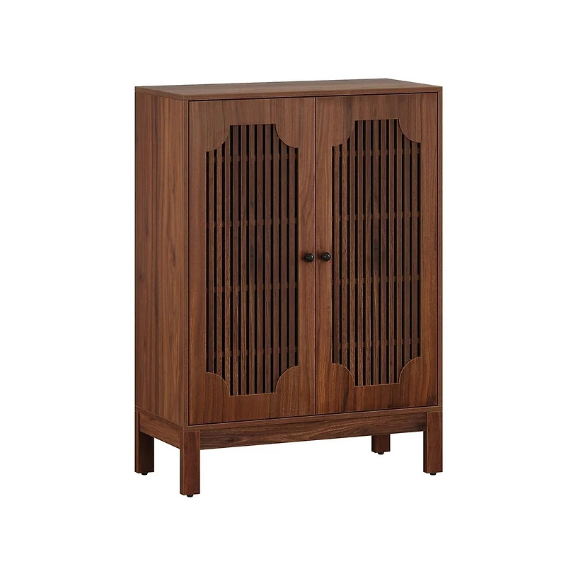 Slickblue 2 Door Mdf Shoe Storage Cabinet with Louvered Front Panels