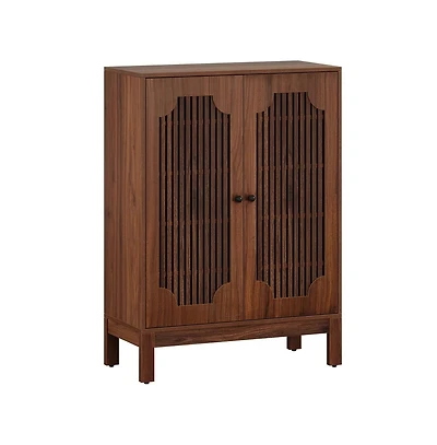 Slickblue 2 Door Mdf Shoe Storage Cabinet with Louvered Front Panels