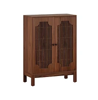 Slickblue 2 Door Mdf Shoe Storage Cabinet with Louvered Front Panels