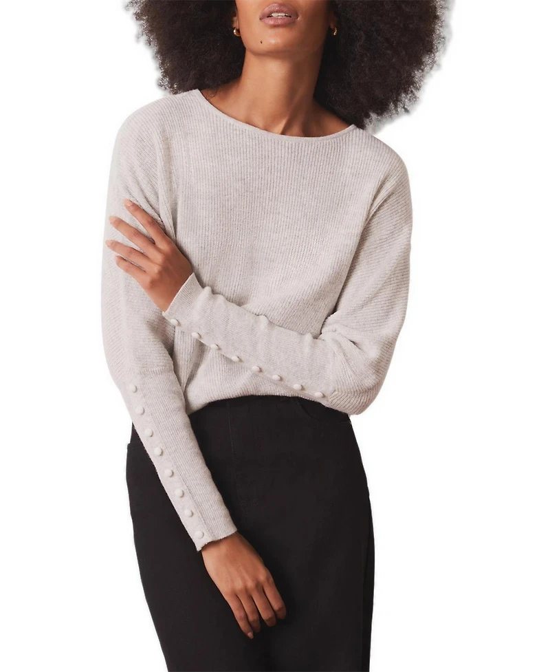 Mint Velvet Women's Lace Detail Batwing Jumper