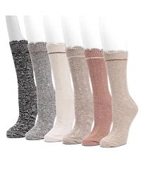Muk Luks Women's 6 Pair Pack Microfiber Boot Socks