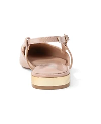 Berness Cass Patent Slingback Flats with Gold-Tone Heel