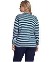 Lands' End Plus Cotton Relaxed Long Sleeve Crew Neck