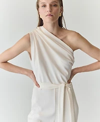 Mango Women's Asymmetric Belt Jumpsuit