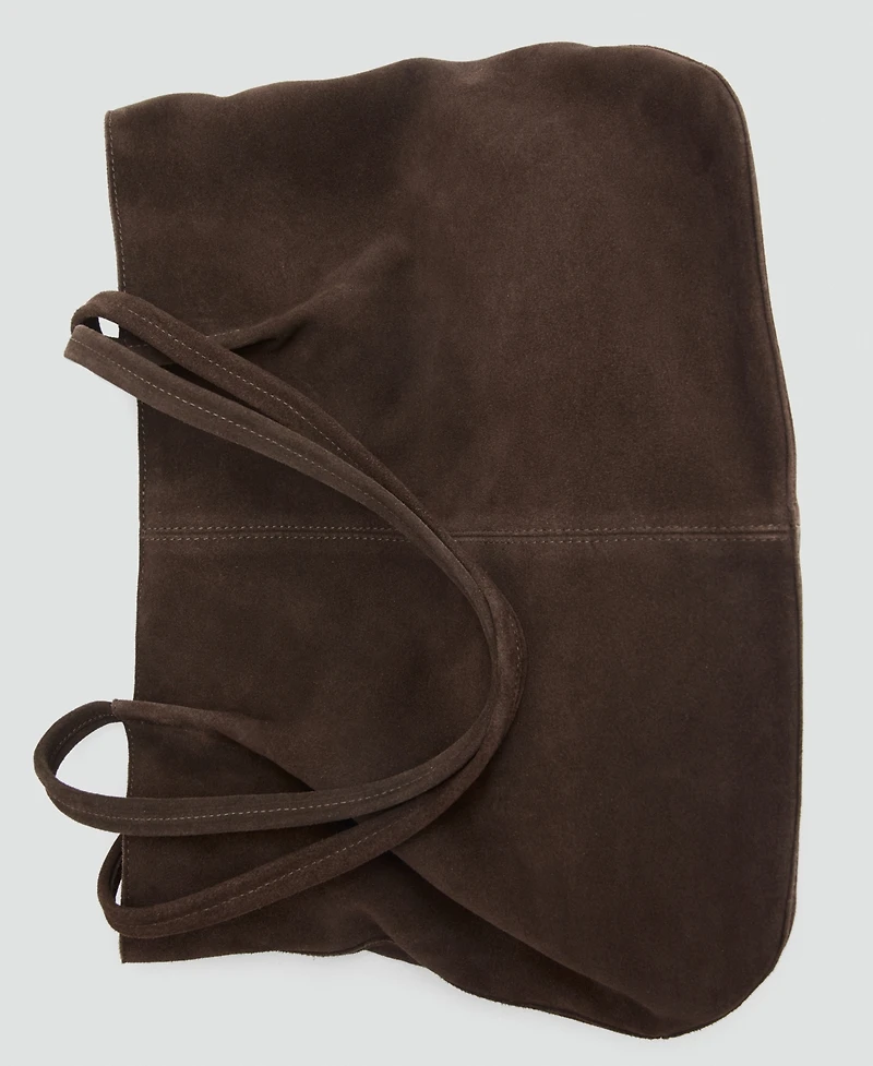 Mango Women's Large Suede Leather Shopper Tote