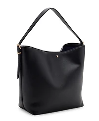 Mango Buckle Faux Leather Adjustable Bucket Bag
