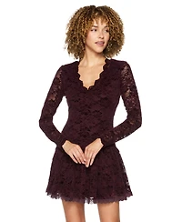 Alex & Sophia Juniors' A-Line Lace V-Neck Dress