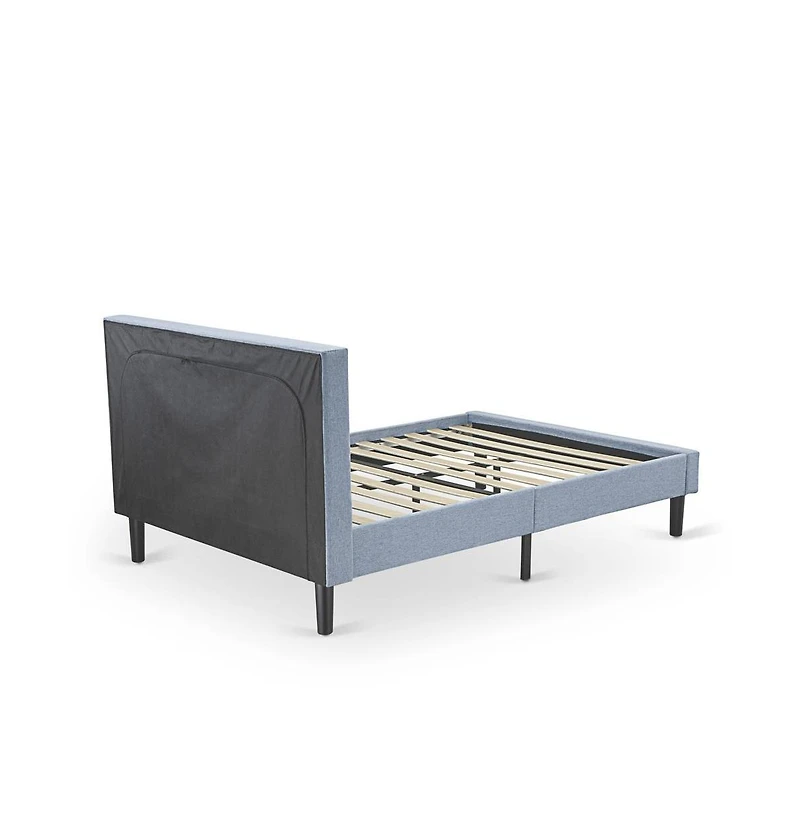 East West Furniture FN11F-1VL0C 2-Piece Platform Full Size Bedroom Set with 1 Mid Century Bed and a Bedroom Nightstand