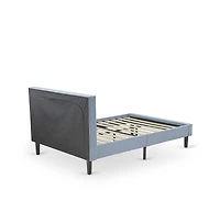 East West Furniture FN11F-1VL0C 2-Piece Platform Full Size Bedroom Set with 1 Mid Century Bed and a Bedroom Nightstand
