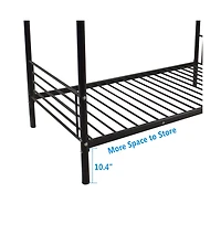 Slickblue Kids Twin Bunk Bed with Metal Frame, Ladder and Safety Guardrails