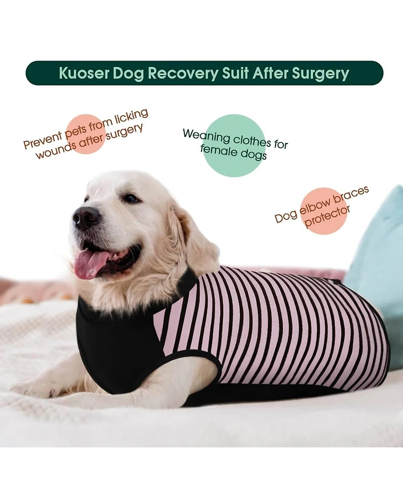 Soft Recovery Onesie Surgical Suit with Rear Leg Sleeves and Abdominal Coverage for Dogs