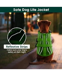 High-Flotation Ripstop Reflective Safety Life Vest for Dogs with Rescue Handle