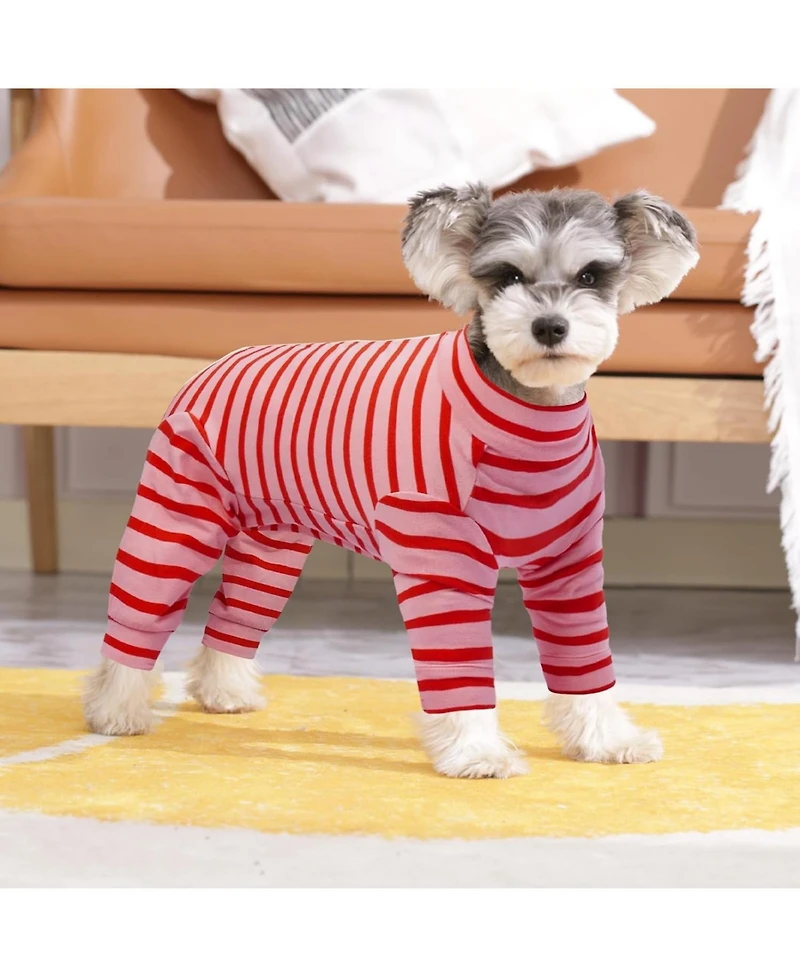 Long Sleeve Post-Surgery Recovery Onesie Suit for Dogs with Abdominal Protection